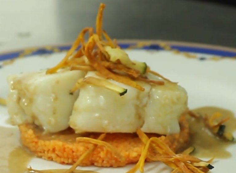 Bacalao confitado con salsa de Ajo Negro y couscous ...